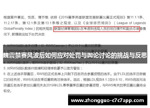 魏震禁赛风波后如何应对处罚与舆论讨论的挑战与反思